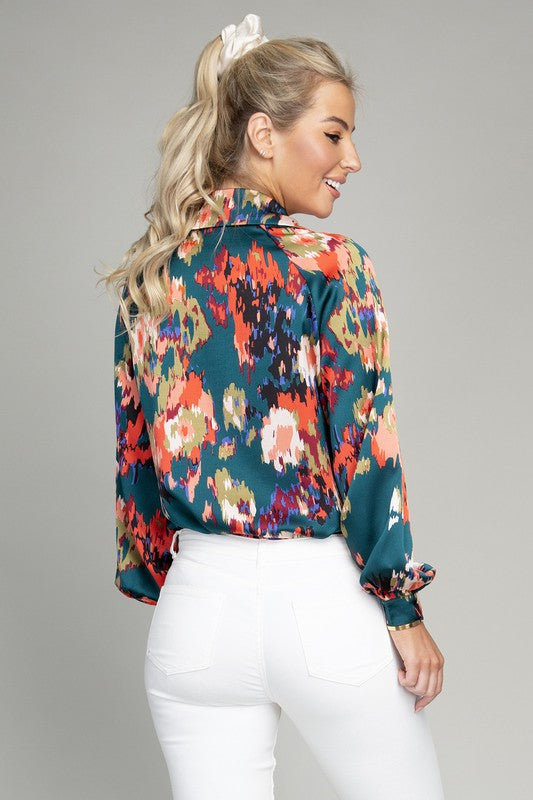 GIGI SATIN FLORAL BLOUSE [ONLINE EXCLUSIVE]