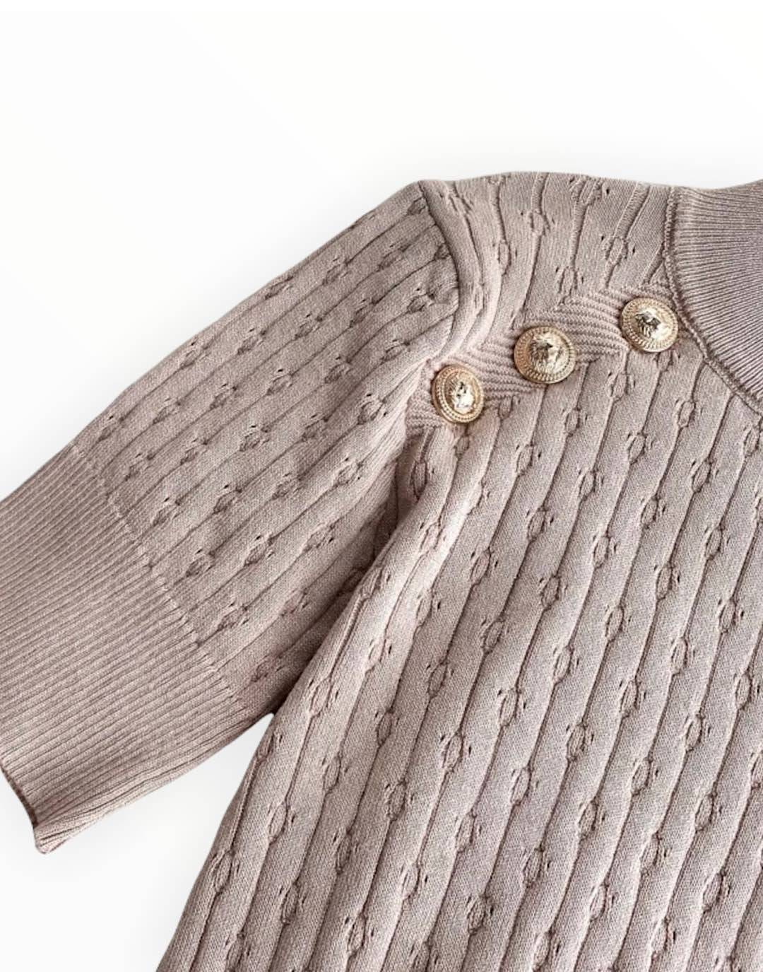 Gold Buttoned Knit Top