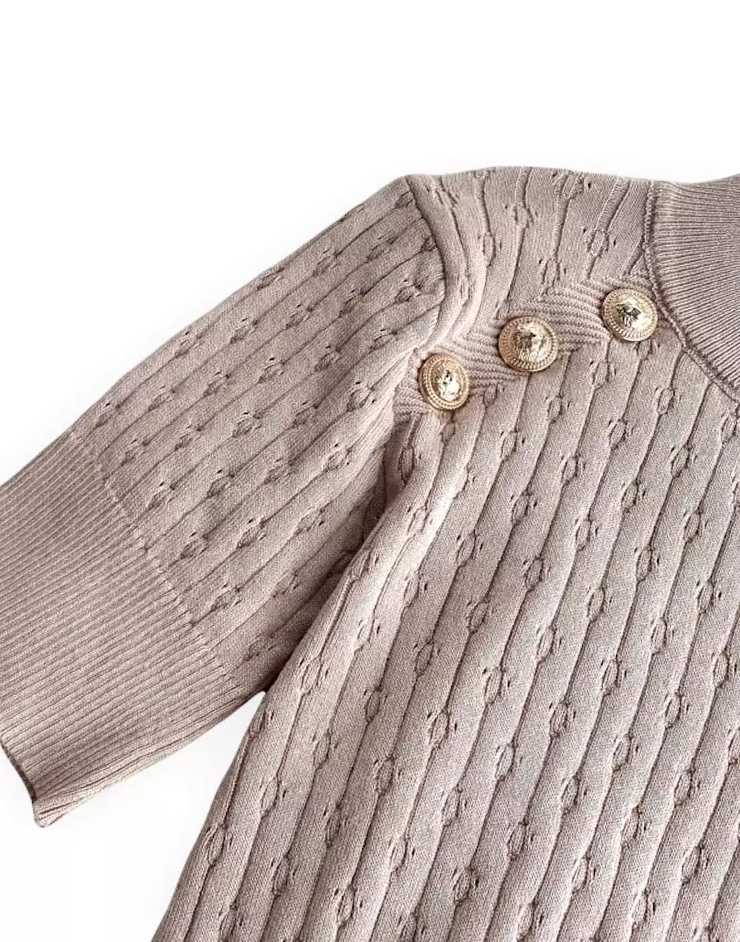 Gold Buttoned Knit Top