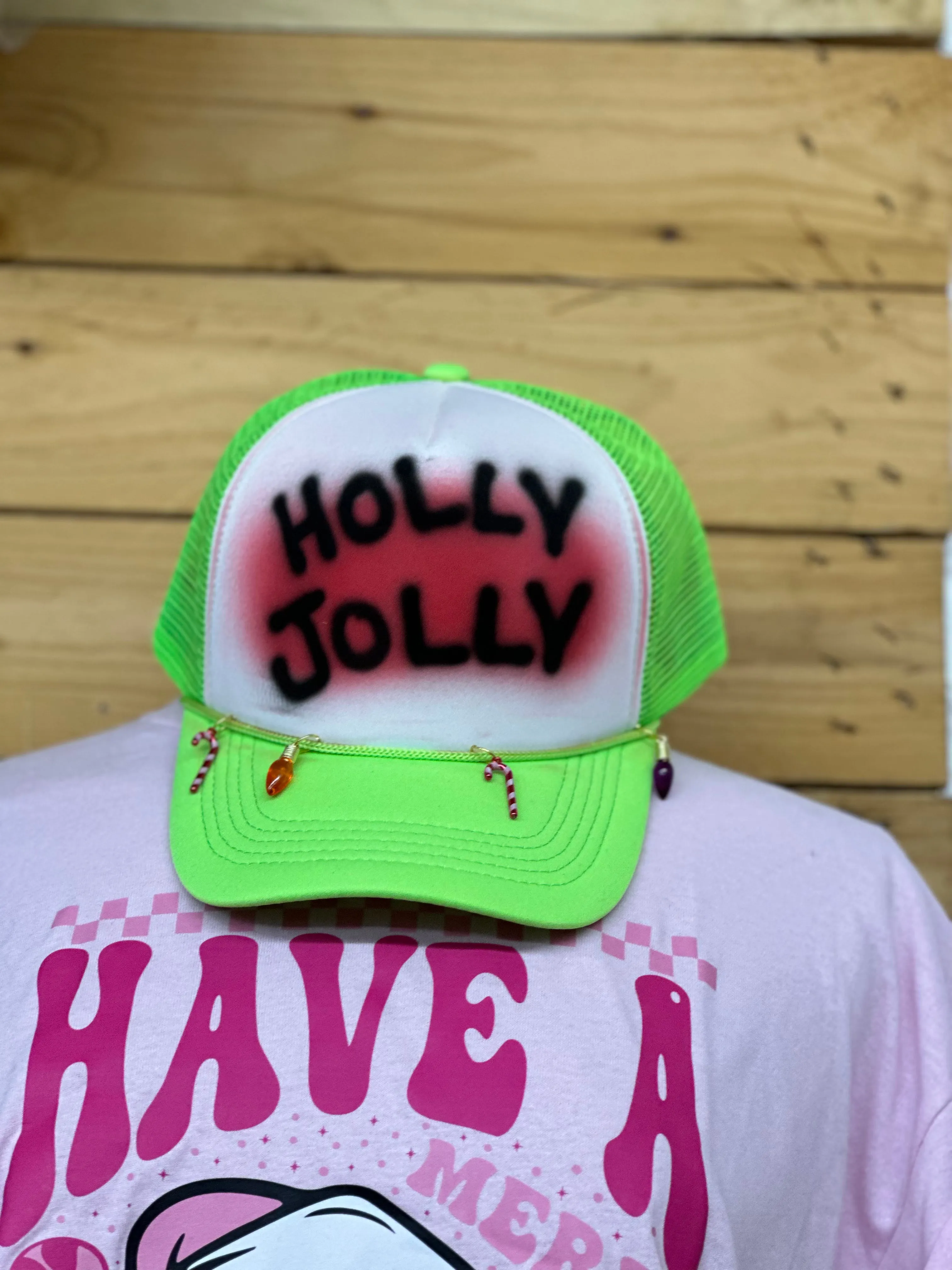 Green Holly Jolly Trucker Hat