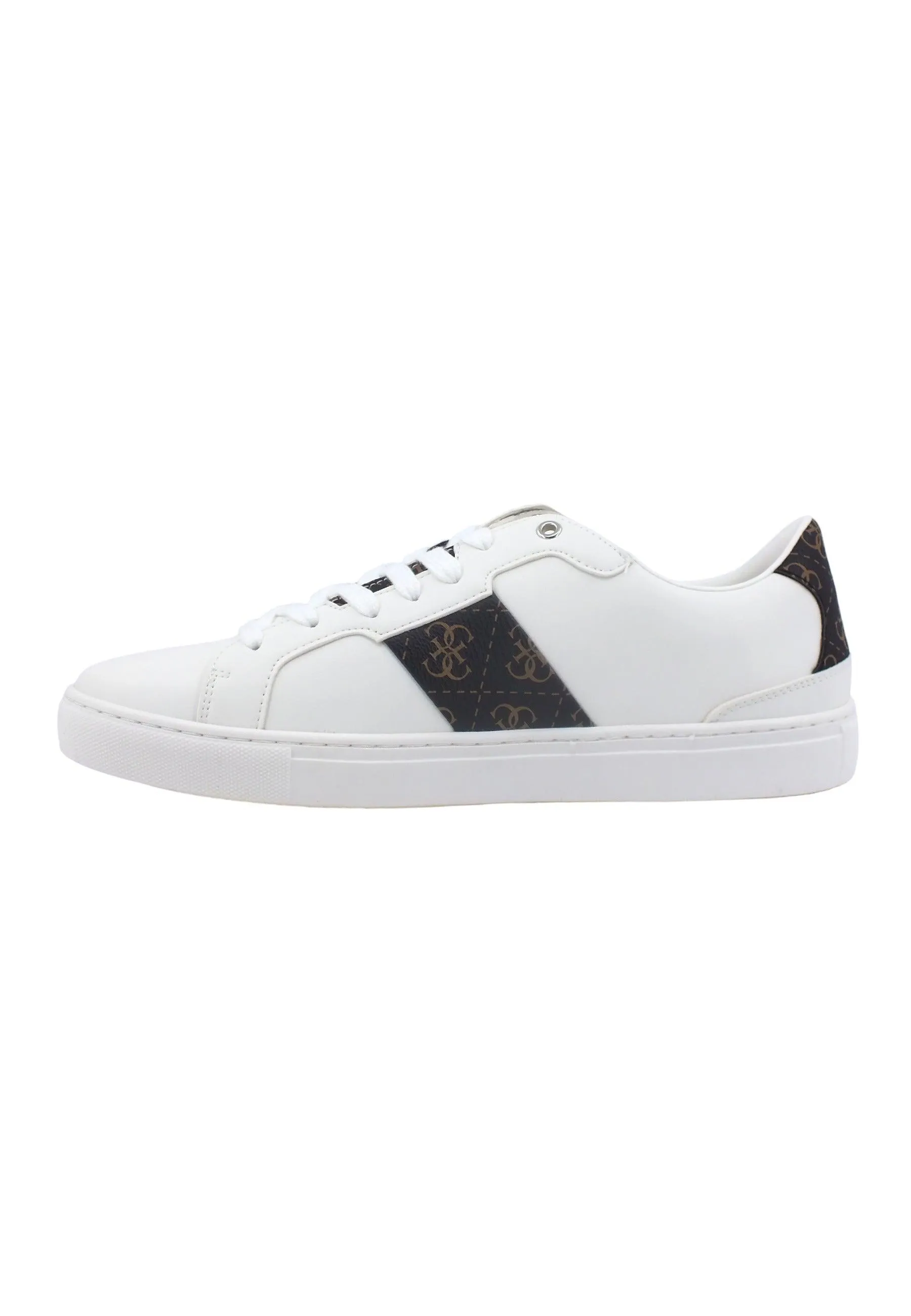 GUESS Sneaker Uomo White Brown Ocra FM7TOIELL12