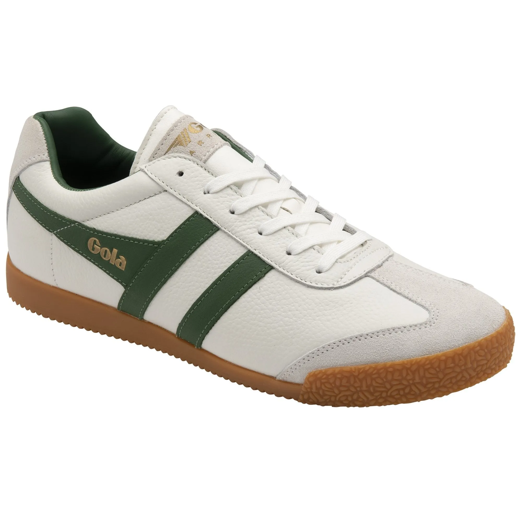 Harrier Leather Sneaker (White + Green + Green)