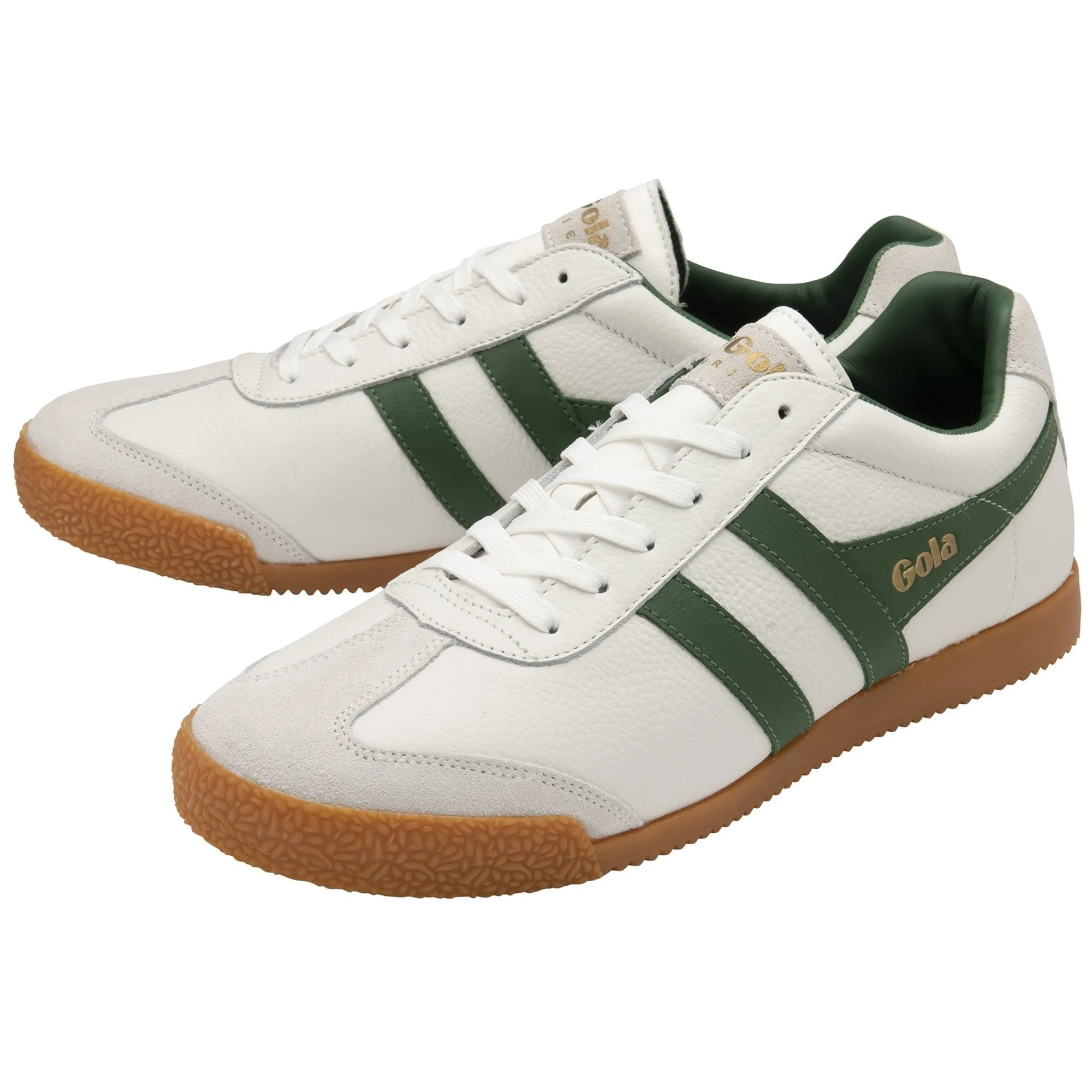 Harrier Leather Sneaker (White + Green + Green)