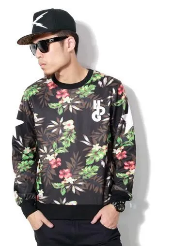 Hawaiian Swag Flower Print Jumper for Men with #99 Back