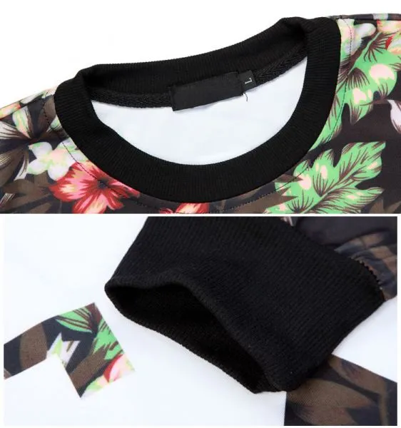 Hawaiian Swag Flower Print Jumper for Men with #99 Back