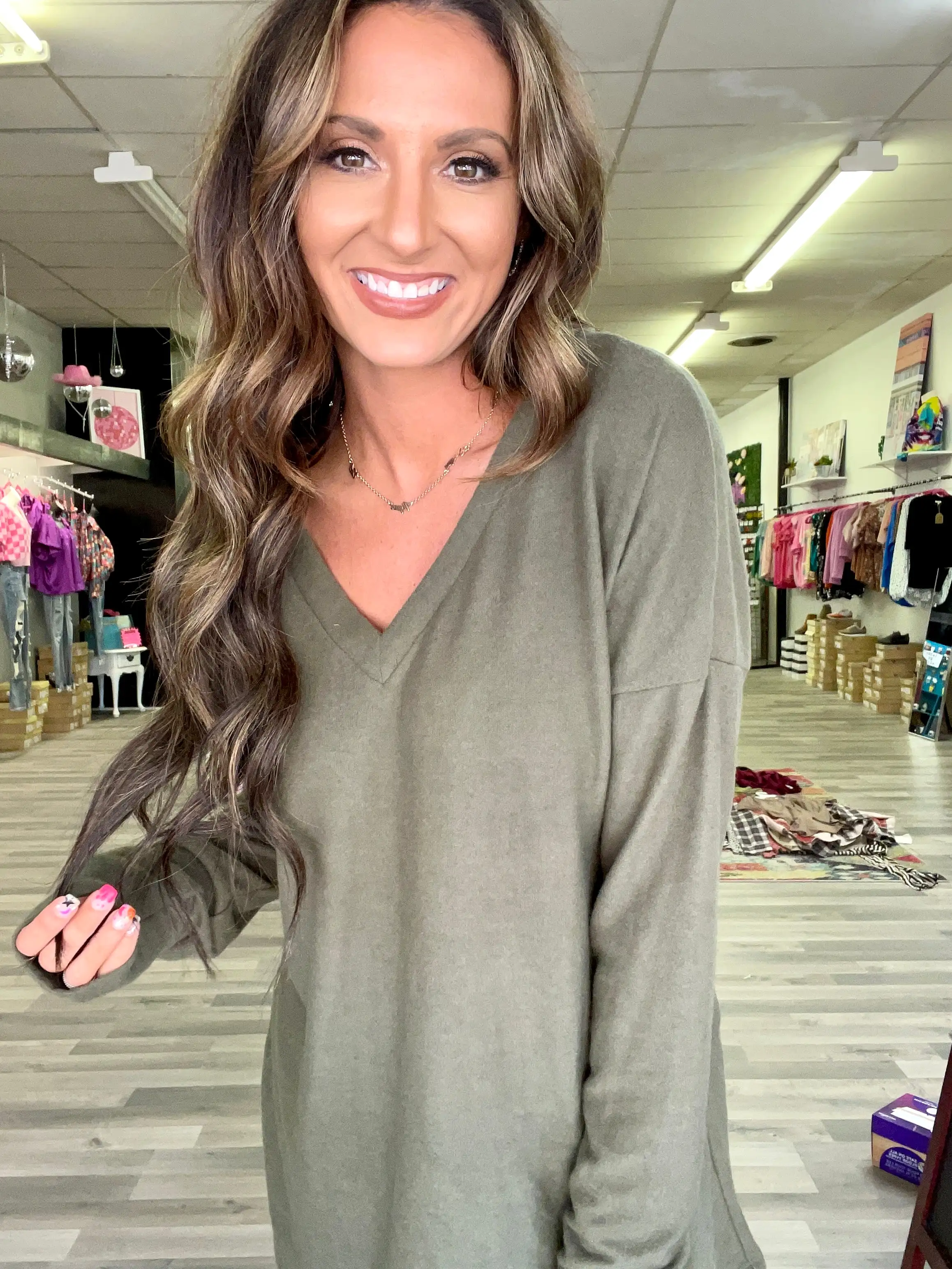 In It For Love Knit Top - Olive