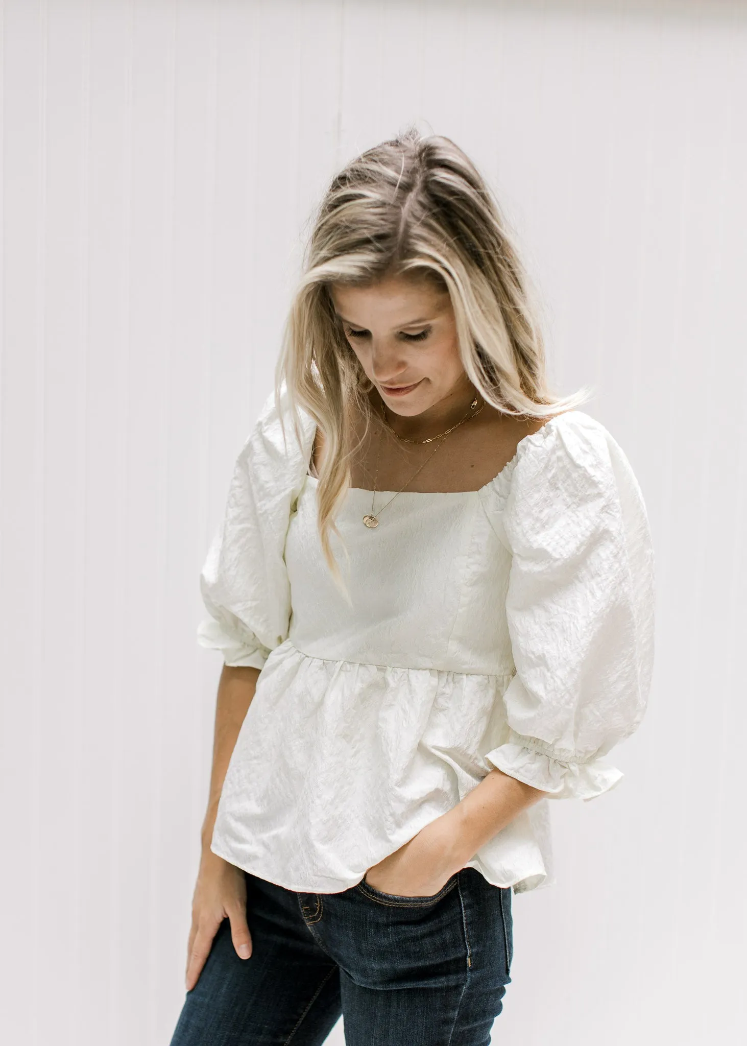 Ivory Square Neck Top