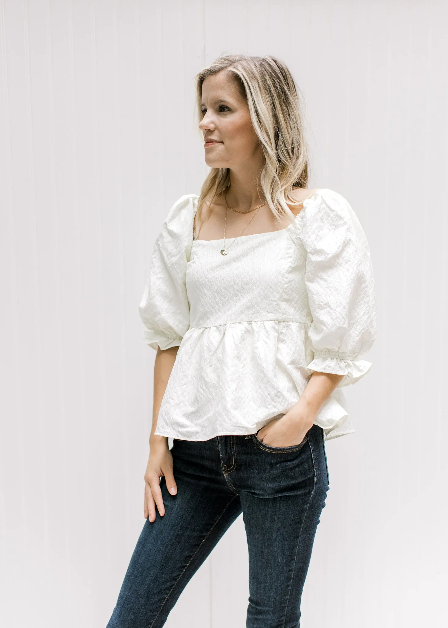 Ivory Square Neck Top