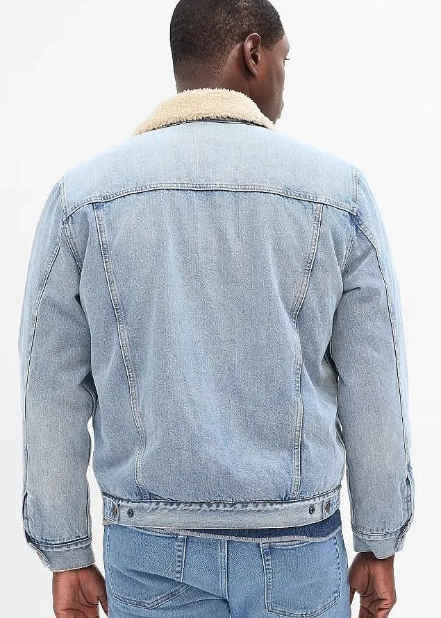 jacket GAP V-Sherpa Denim Icon - Light Wash - men´s