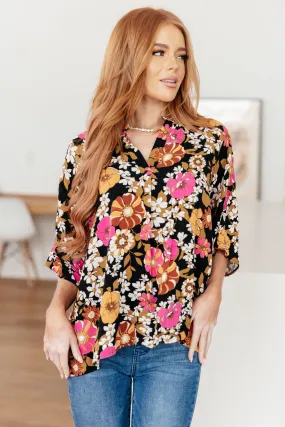 Joy Floral Print Top