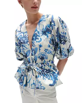 Joyce Top (Porcelain Floral Blue)