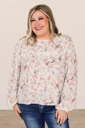 Just Believe Floral Blouse- Ivory