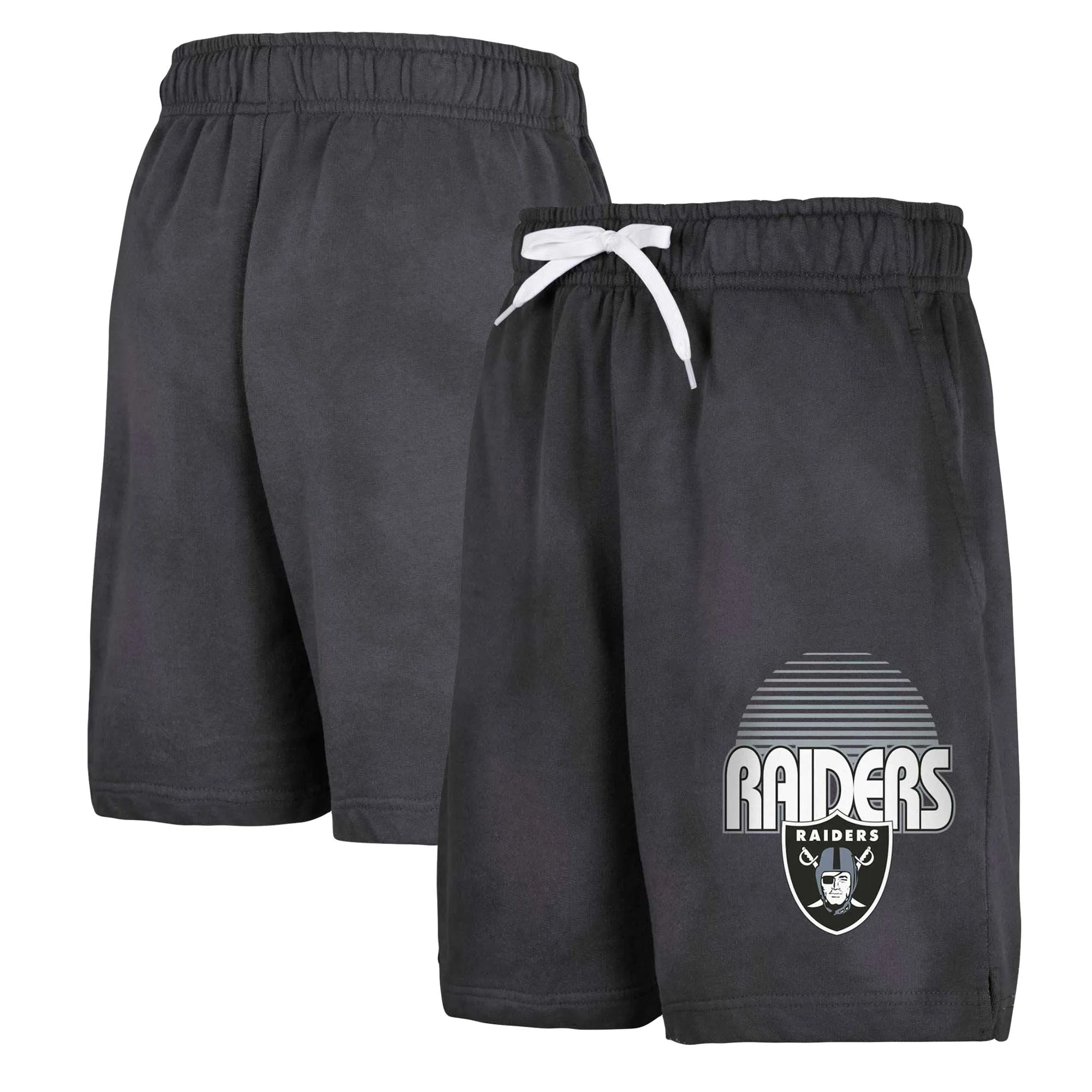 Lids Youth Black Las Vegas Raiders Beach Bum Sun-Bleached French Terry Shorts