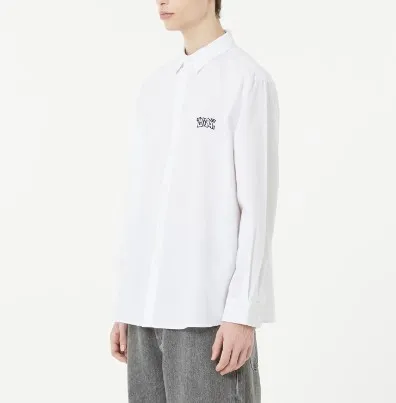 LMC  |Unisex Street Style Long Sleeves Plain Cotton Logo Shirts