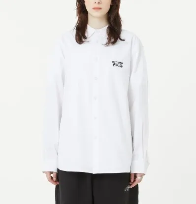 LMC  |Unisex Street Style Long Sleeves Plain Cotton Logo Shirts