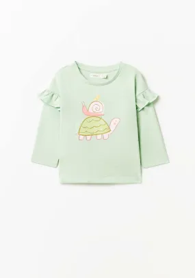 Long Sleeve Turtle Top - Green