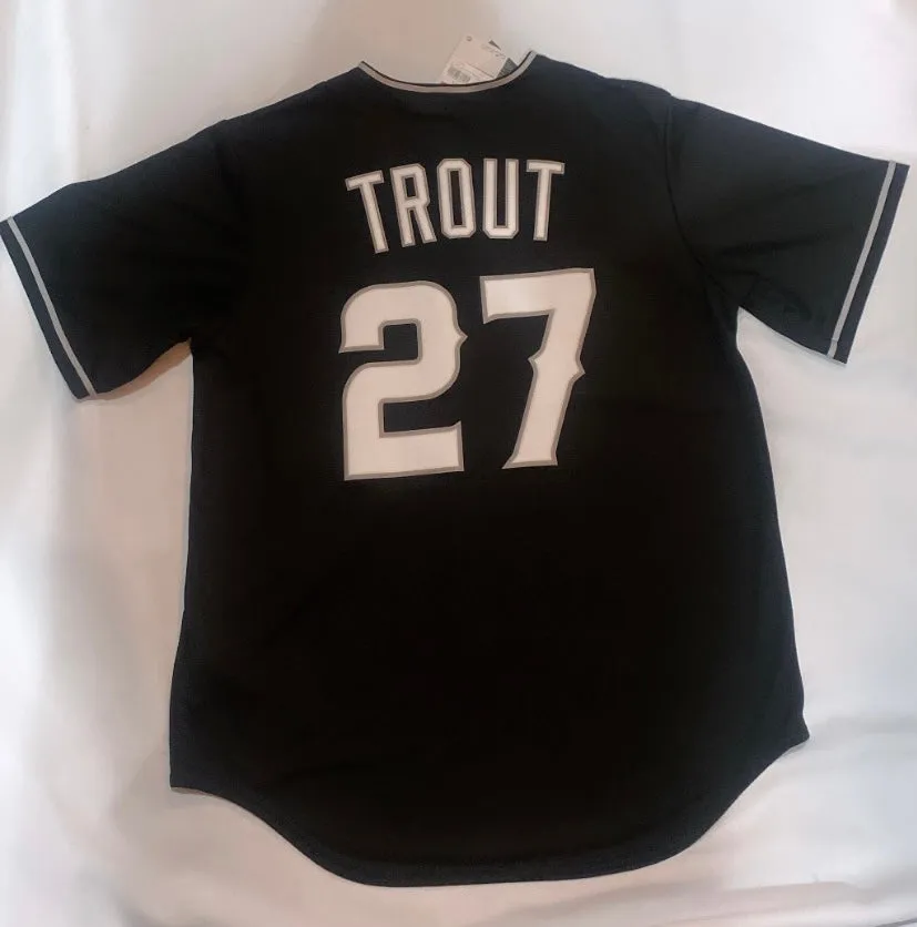 Los Angeles Angels MLB Nike #27 Trout Mens Jersey