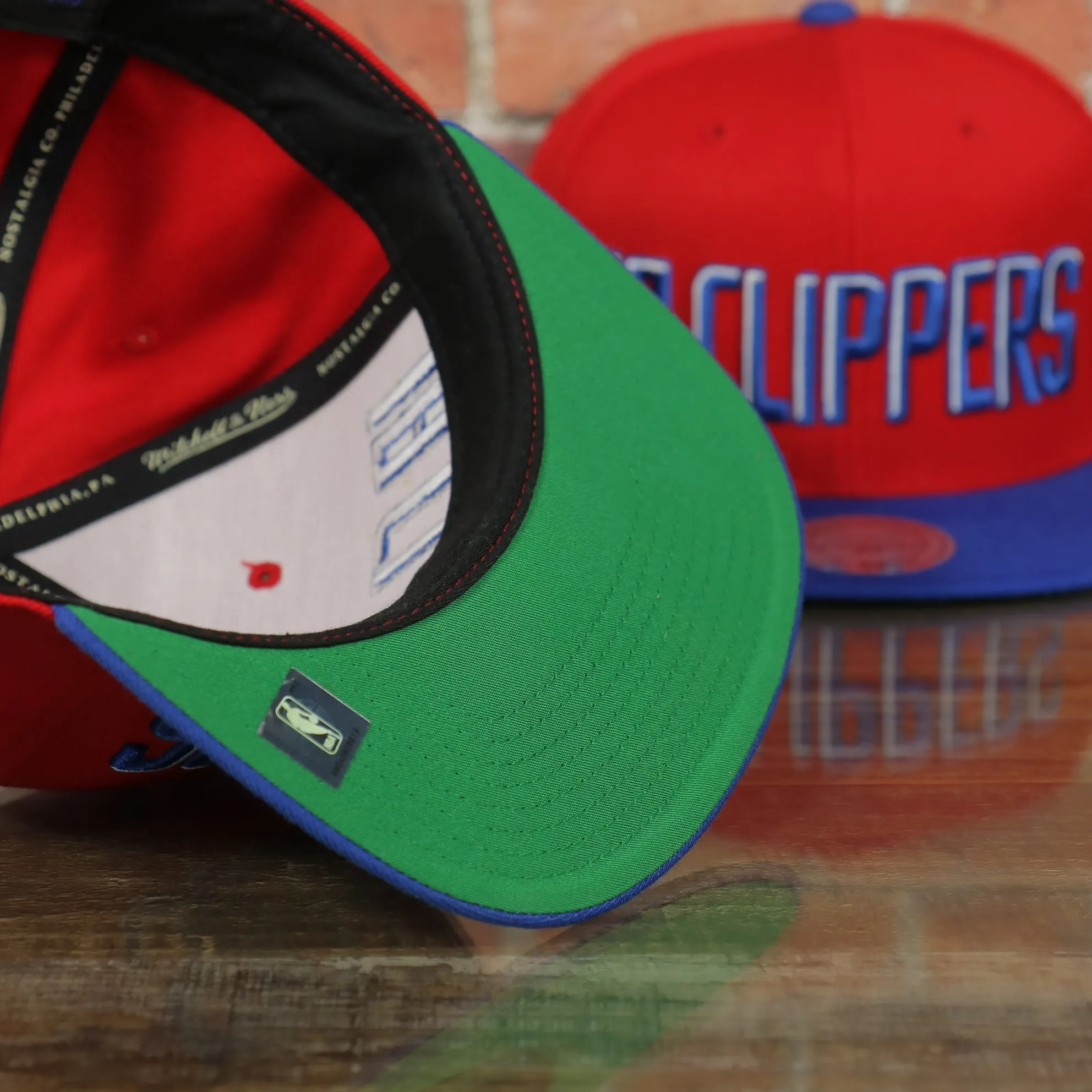 Los Angeles Clippers XL Logo Red Snapback Hat | LA Clippers Big Logo Green Bottom Snap Back