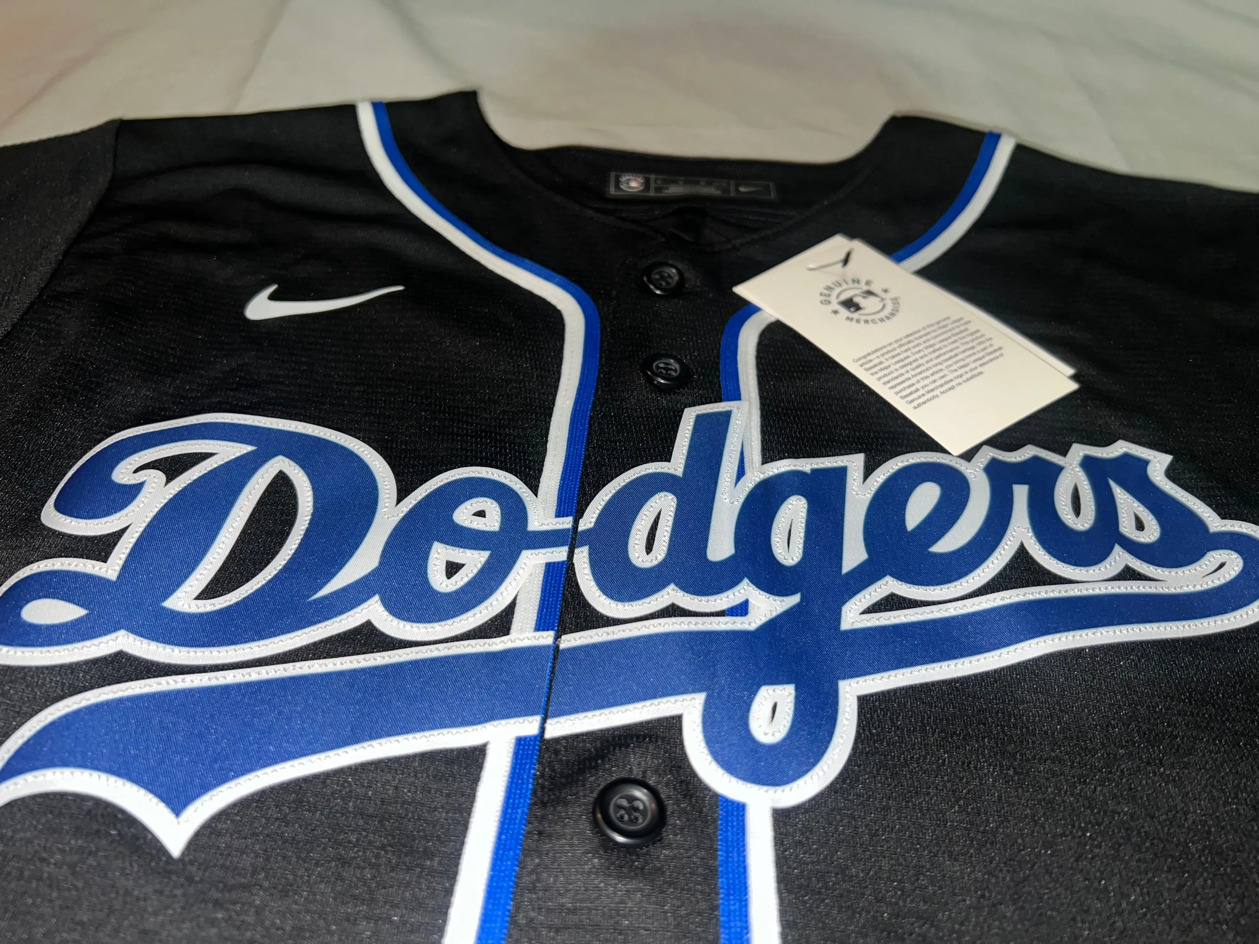 Los Angeles Dodgers MLB Nike Genuine Merchandise Black Youth Jersey