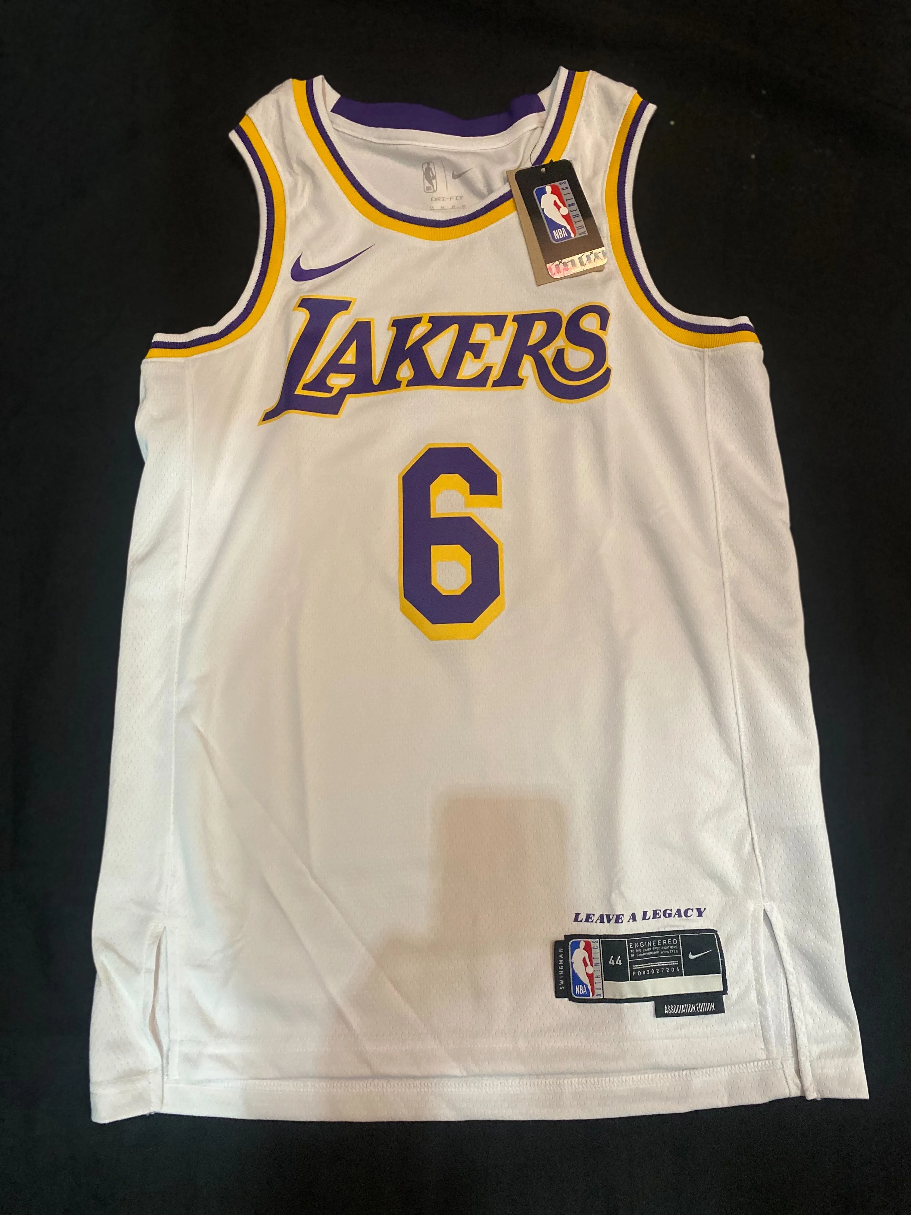 Los Angeles Lakers Nike NBA #6 Lebron James Nike Association Edition Swingman Jersey