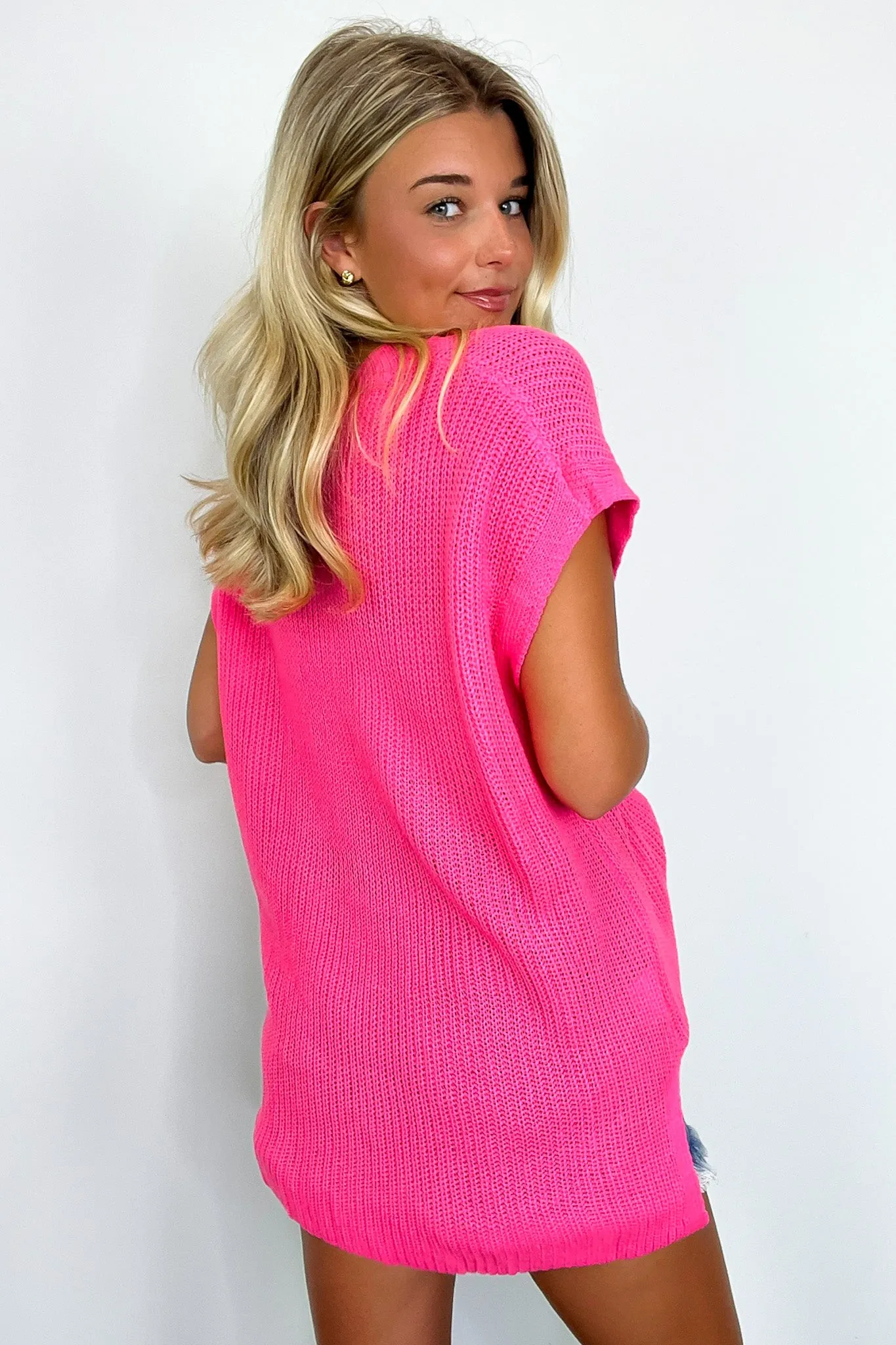 Marieka V-Neck Knit Pocket Top