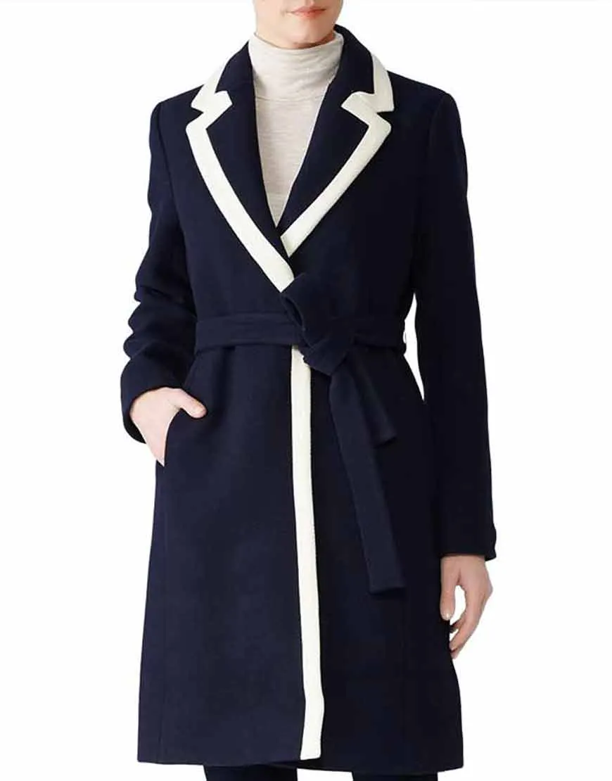 Meghan Markle Blue Wrap Coat