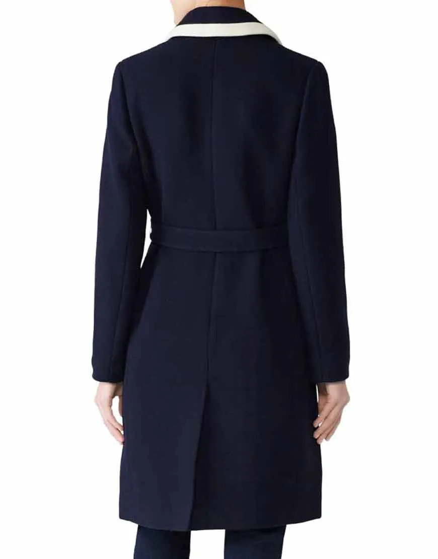 Meghan Markle Blue Wrap Coat