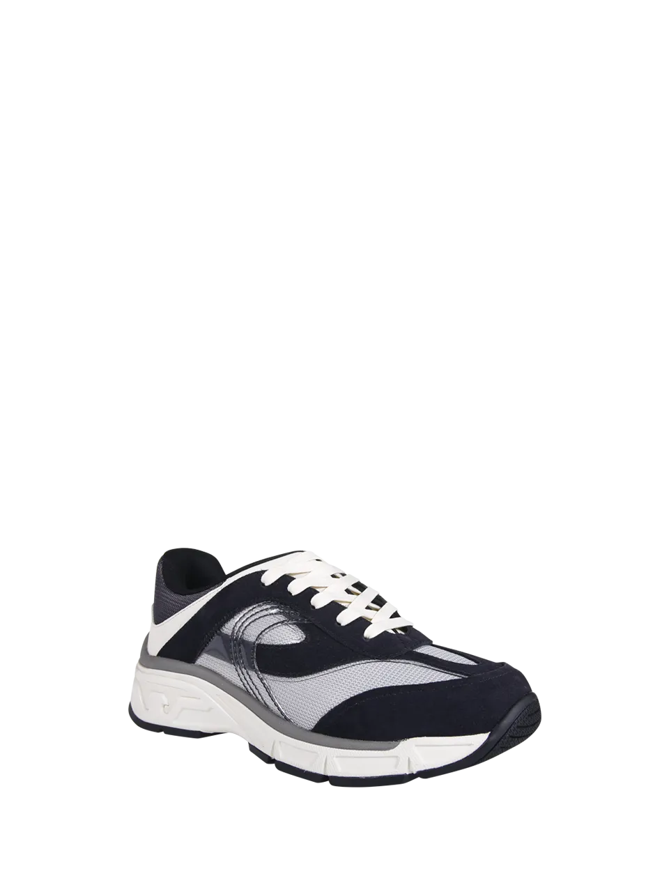 MEN EMPORIO ARMANI DARK BLUE LEATHER SNEAKER