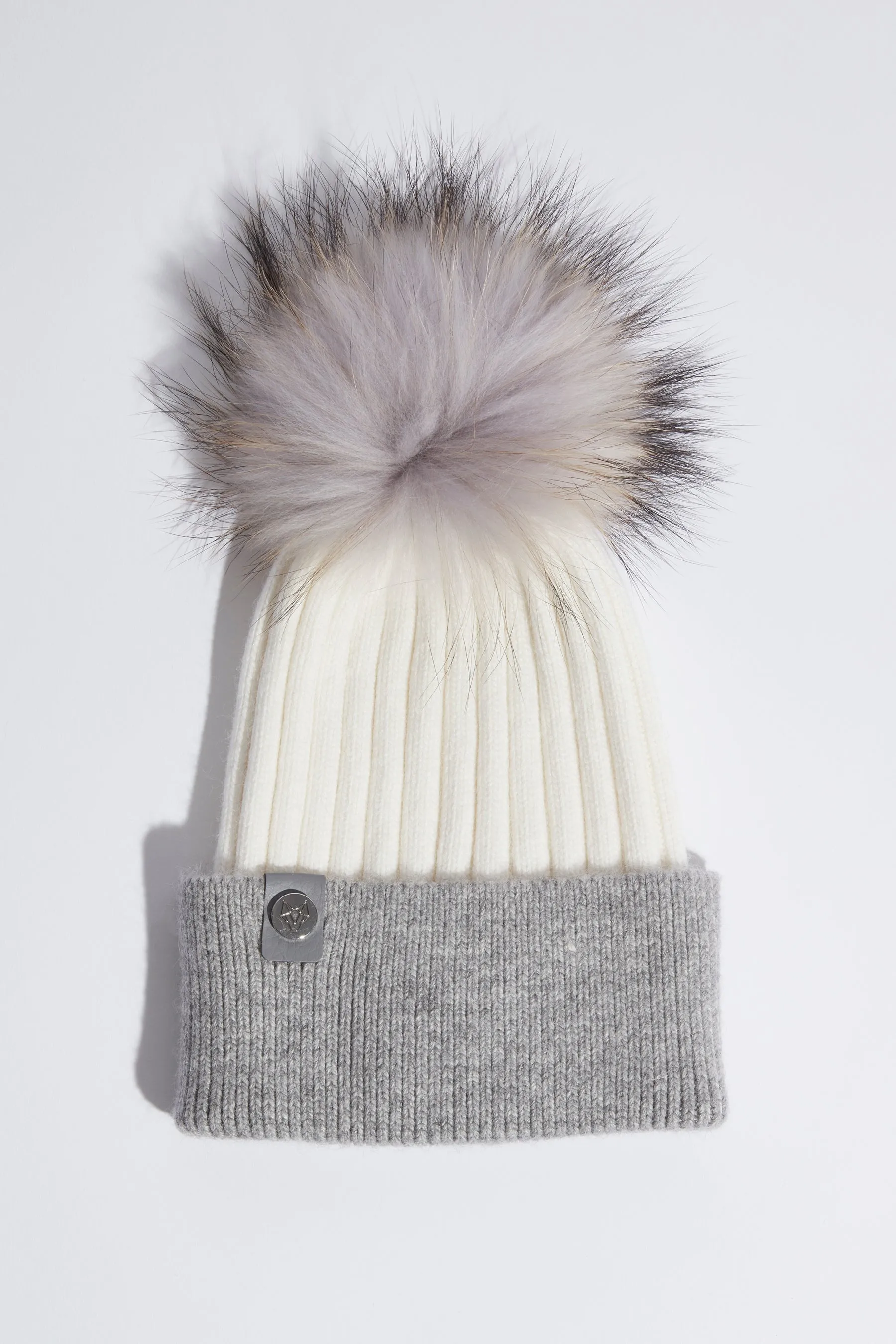 Mens Harley Pom Pom Hat - White/Grey