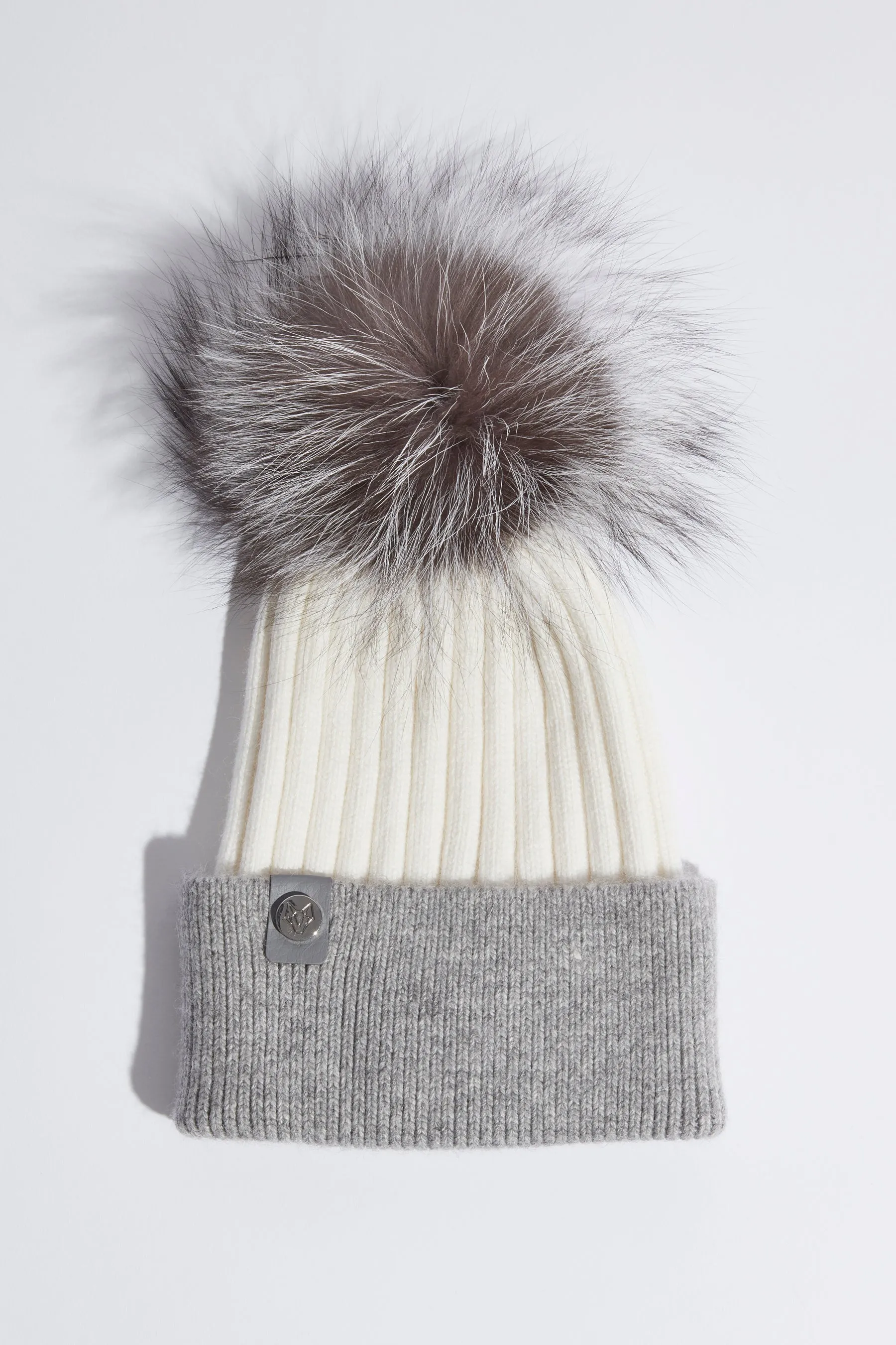 Mens Harley Pom Pom Hat - White/Grey