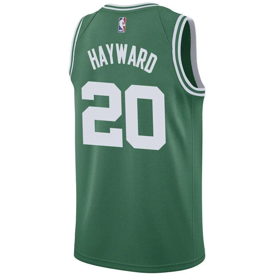 Men's Nike Gordon Hayward Green Boston Celtics Swingman Sponsor Patch Jersey  Icon Edition  Green