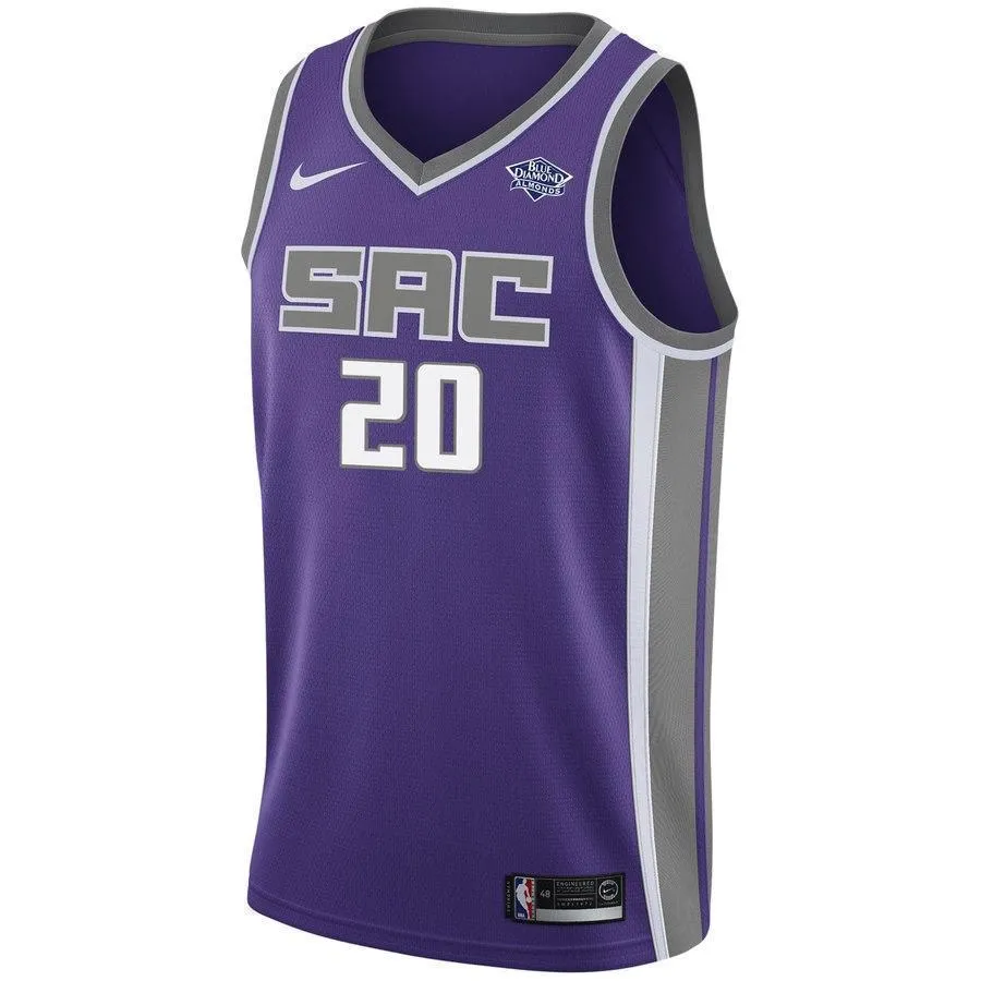 Men's Nike Harry Giles Purple Sacramento Kings Swingman Sponsor Patch Jersey  Icon Edition