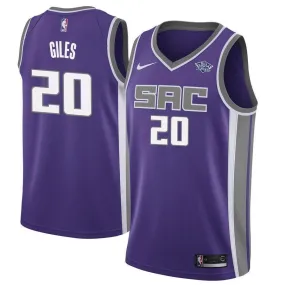 Men's Nike Harry Giles Purple Sacramento Kings Swingman Sponsor Patch Jersey  Icon Edition