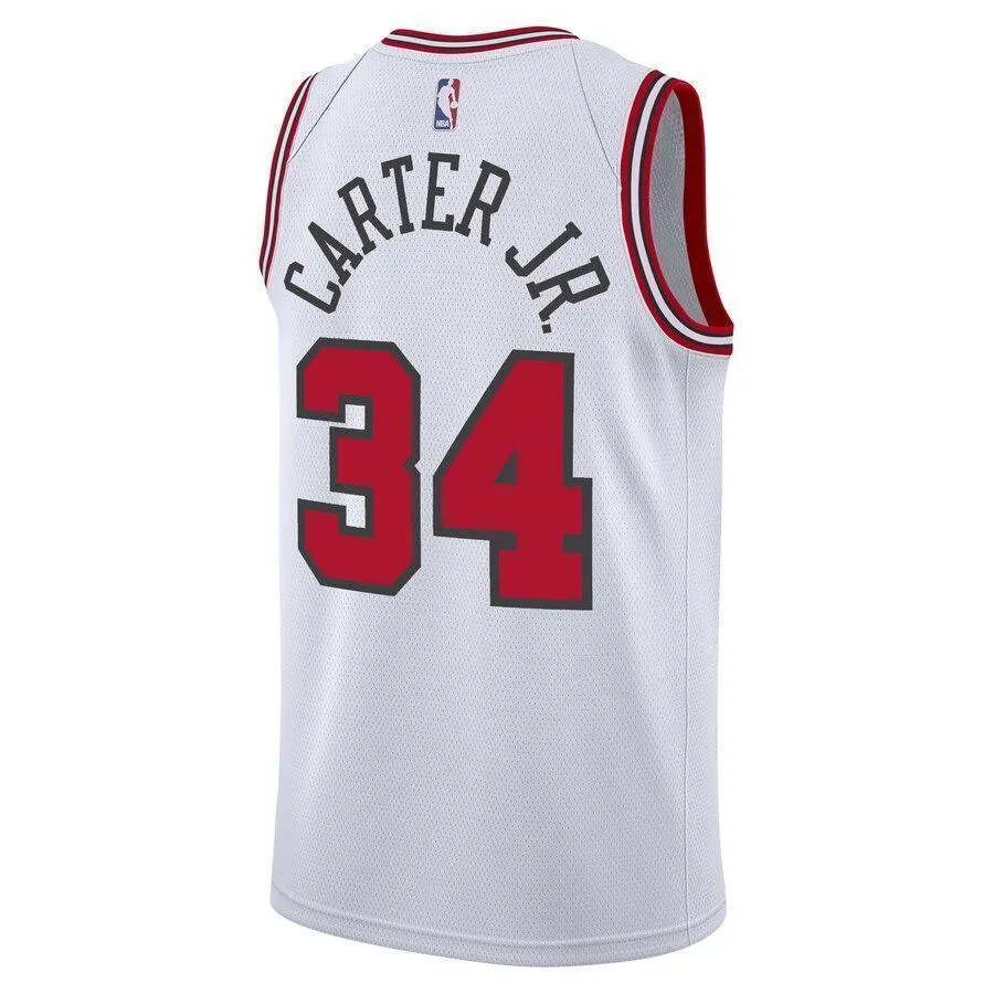 Men's Nike Wendell Carter Jr. White Chicago Bulls Swingman Sponsor Patch Jersey  Association Edition  White