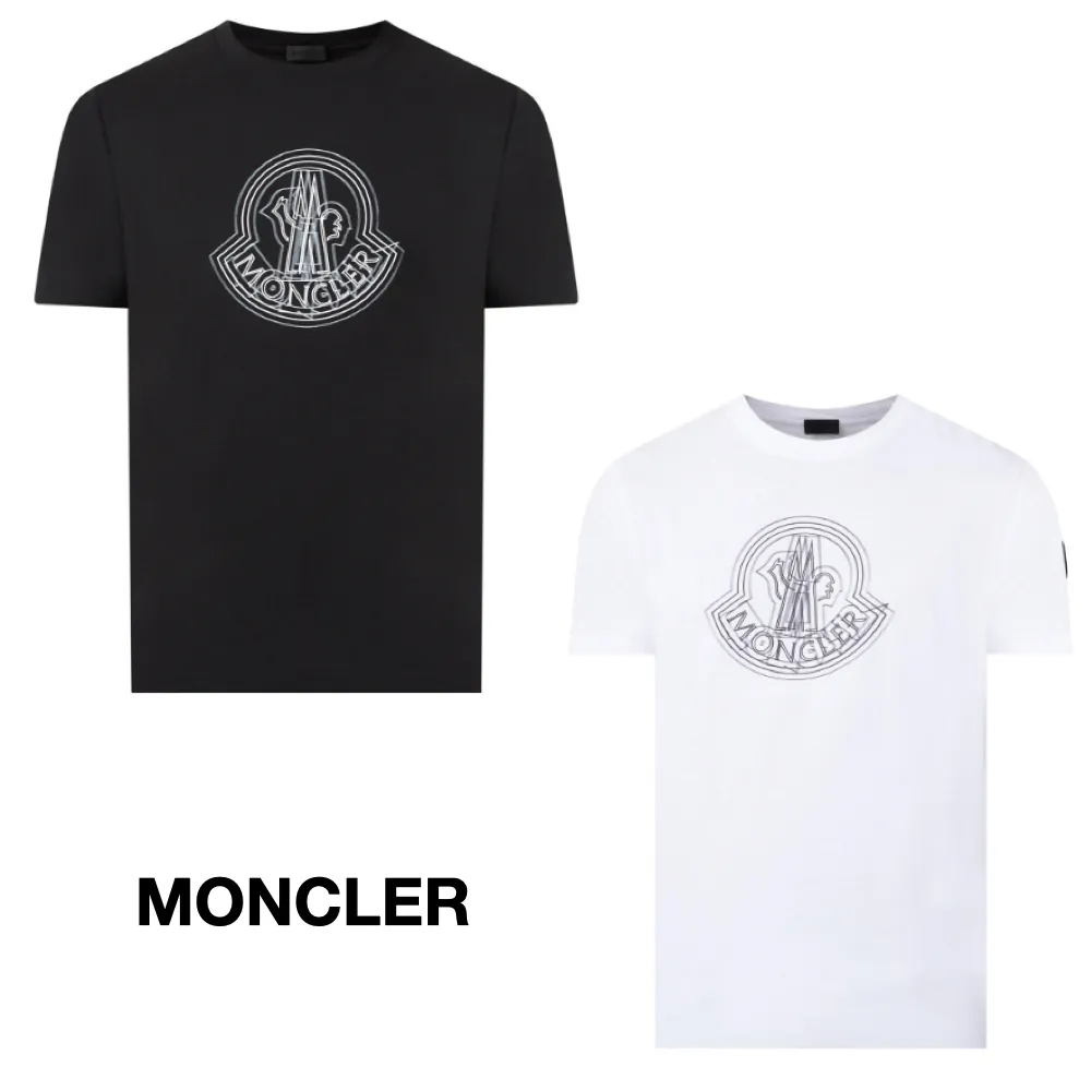 MONCLER  |Unisex Street Style Plain Cotton Short Sleeves Logo T-Shirts