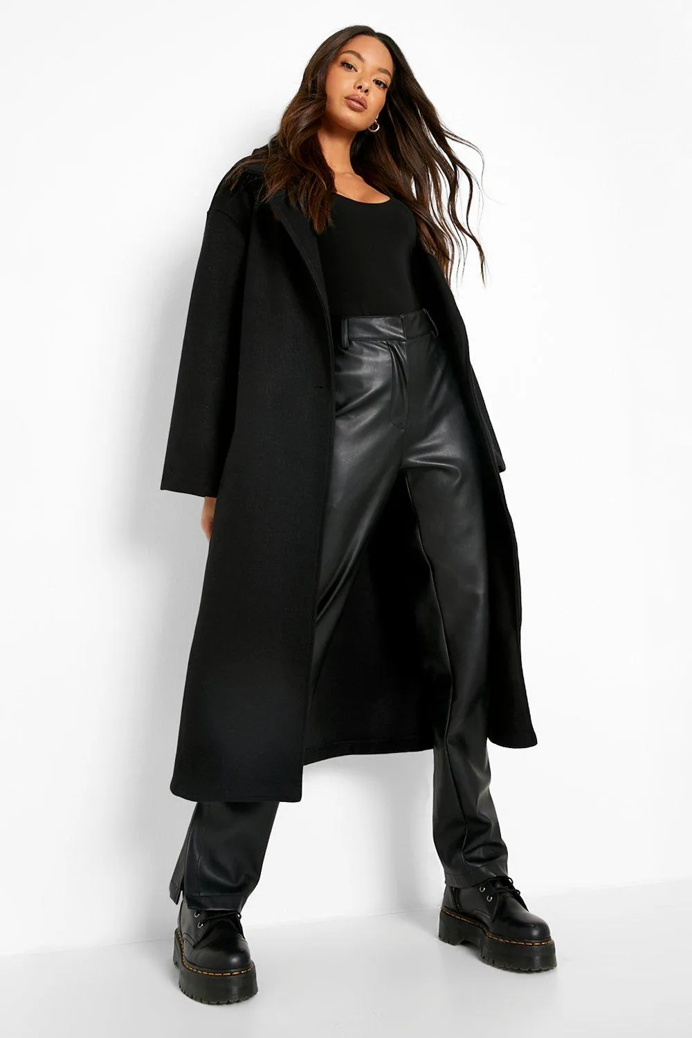 Oversized Wrap Wool Look Coat