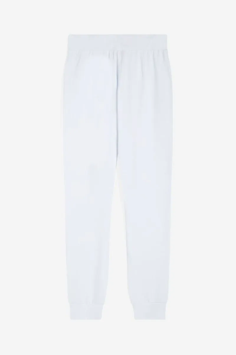 Pantaloni in french terry modal con fondo a polsino donna Bianco