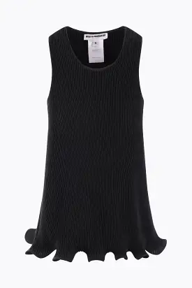 pleated technical poplin sleeveless top