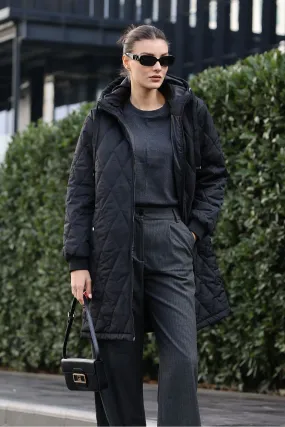 Quilted Long Down Coat