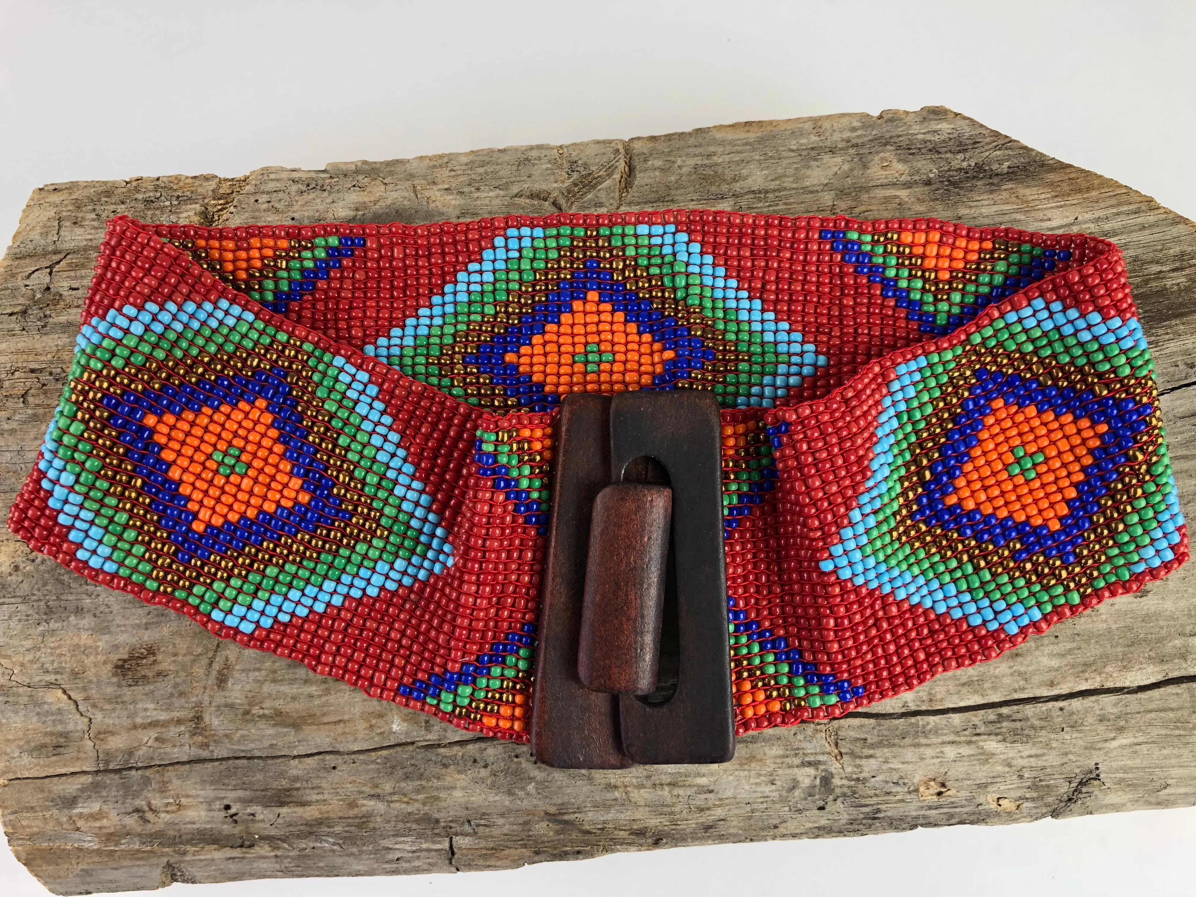 Red Handmade Beaded Belt