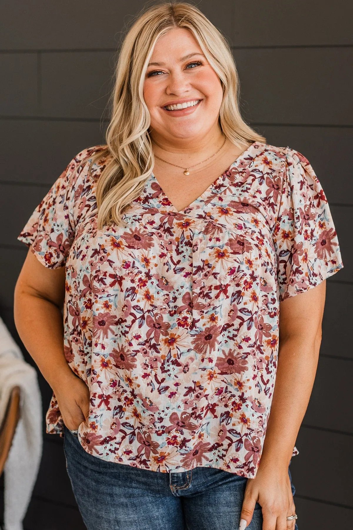 Reminisce With Me Floral Top- Terracotta