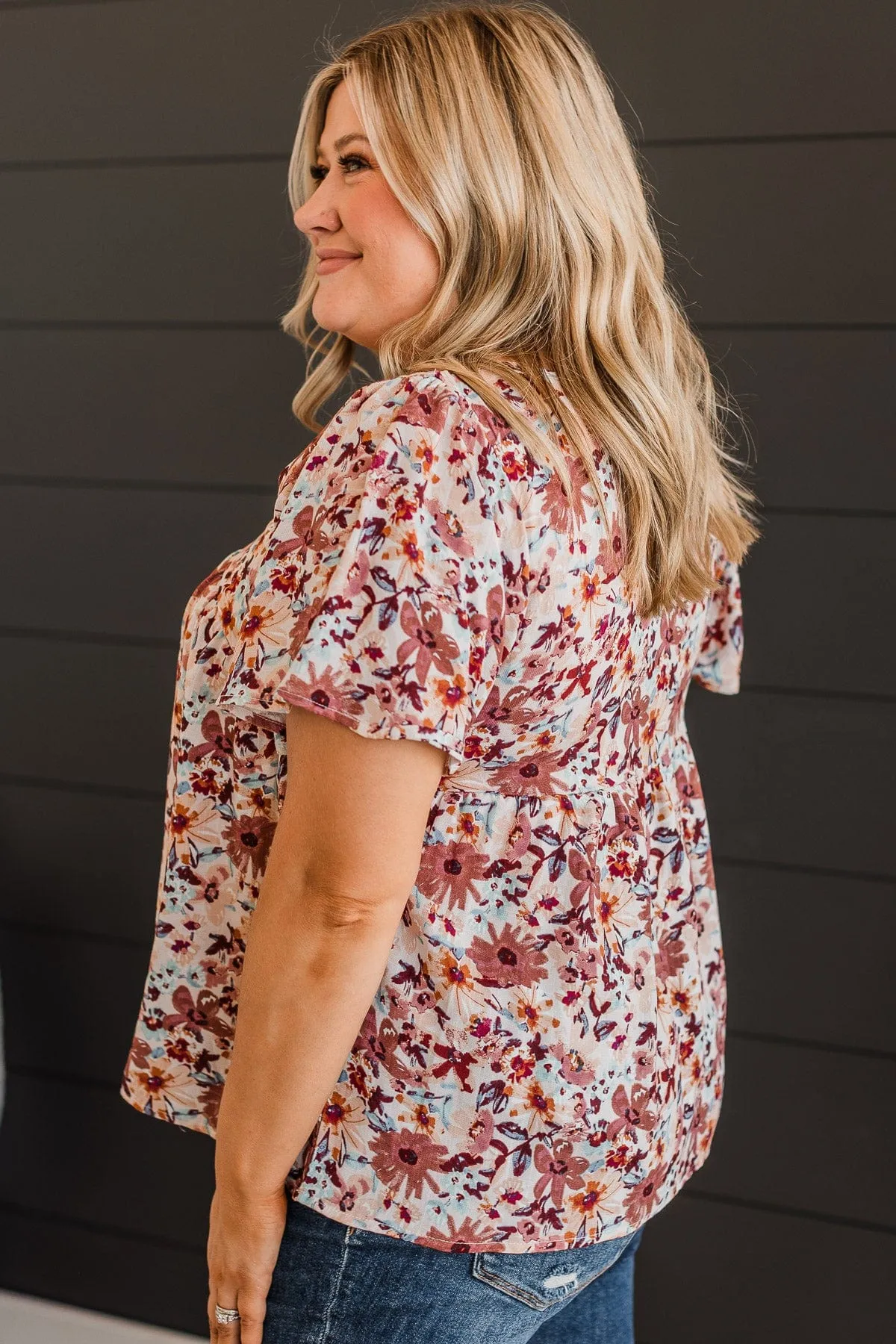 Reminisce With Me Floral Top- Terracotta