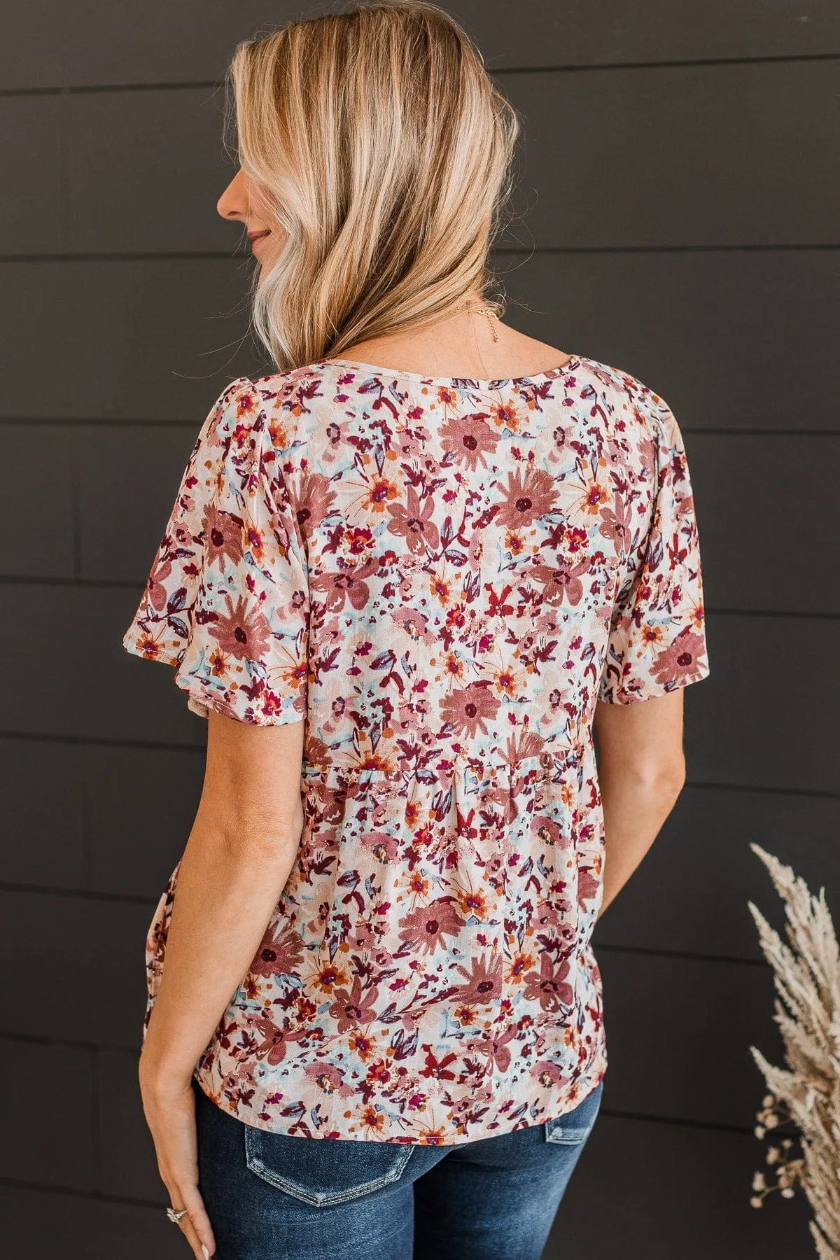 Reminisce With Me Floral Top- Terracotta