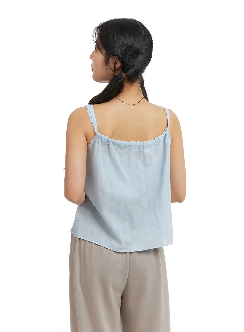 Ribbon Sleeveless Top OM427