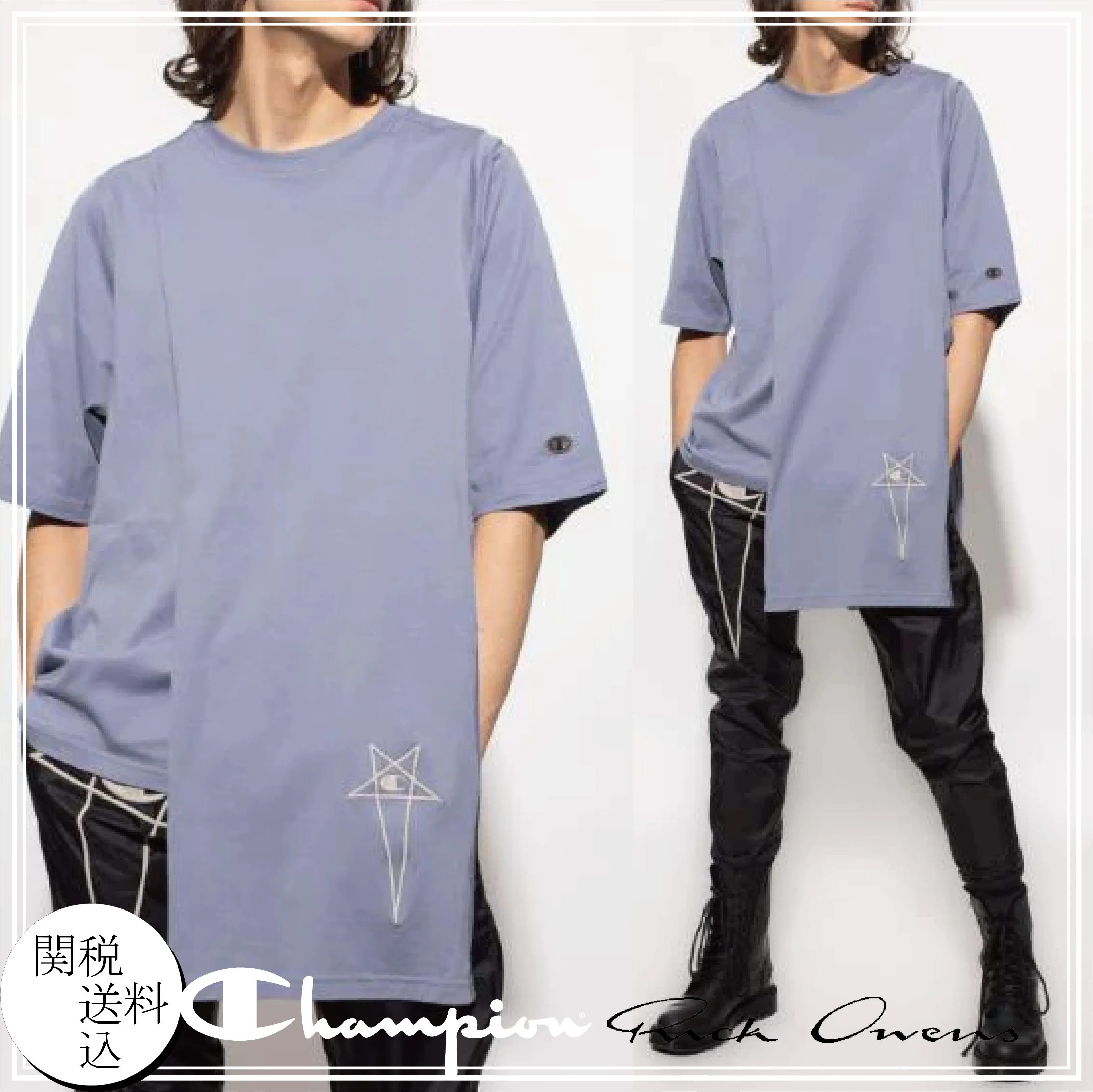 RICK OWENS  |Unisex Street Style Collaboration Designers T-Shirts