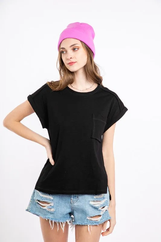 Roll Up Sleeve Comfy Top