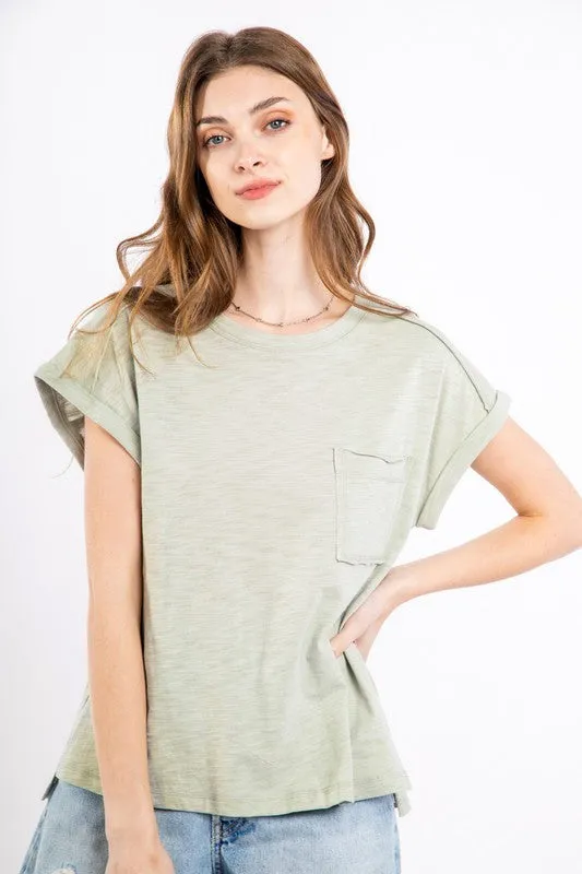 Roll Up Sleeve Comfy Top