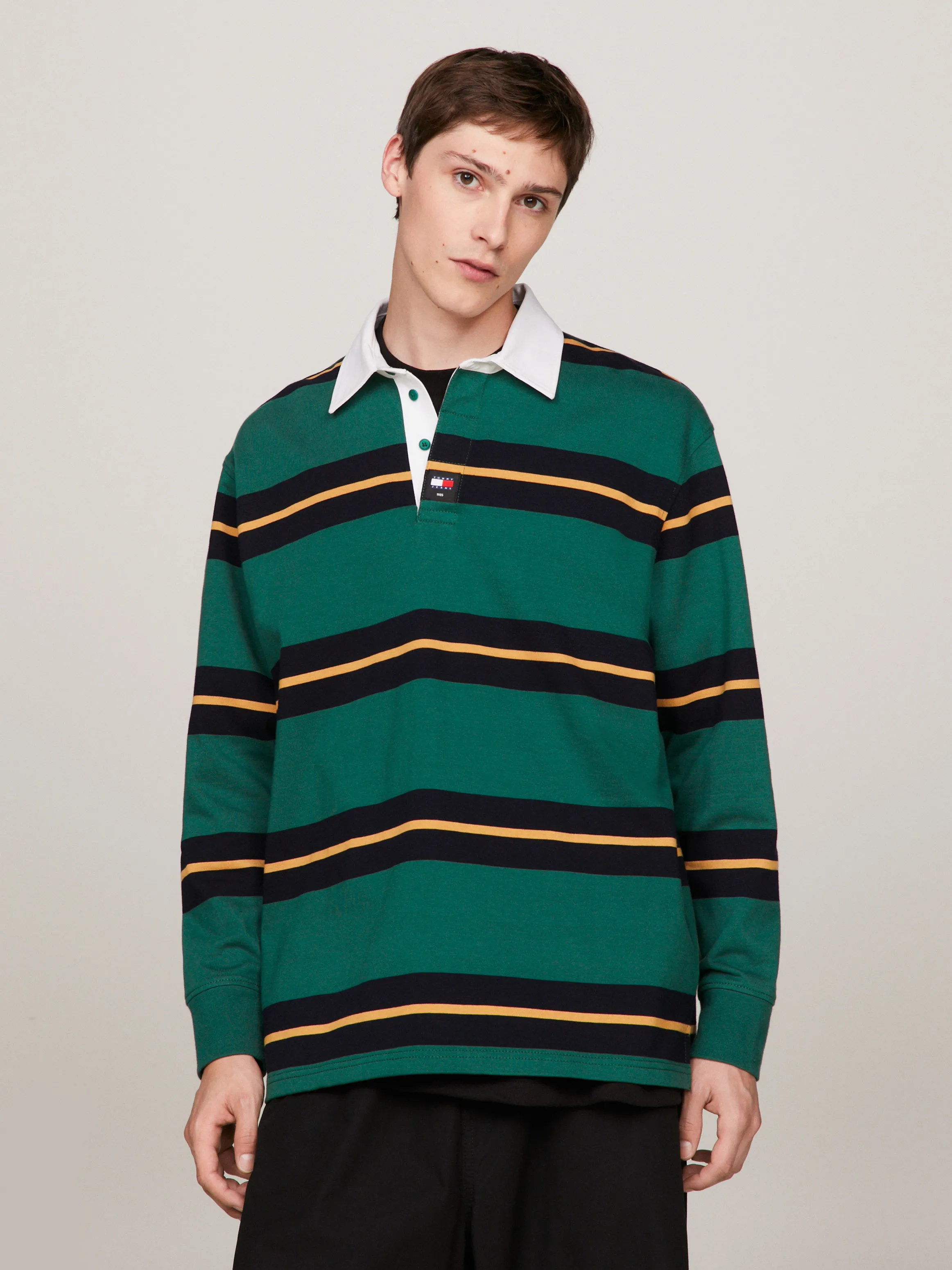 Rugby Stripe Casual Long Sleeve Polo | Sweatshirts & Hoodies | Tommy Jeans