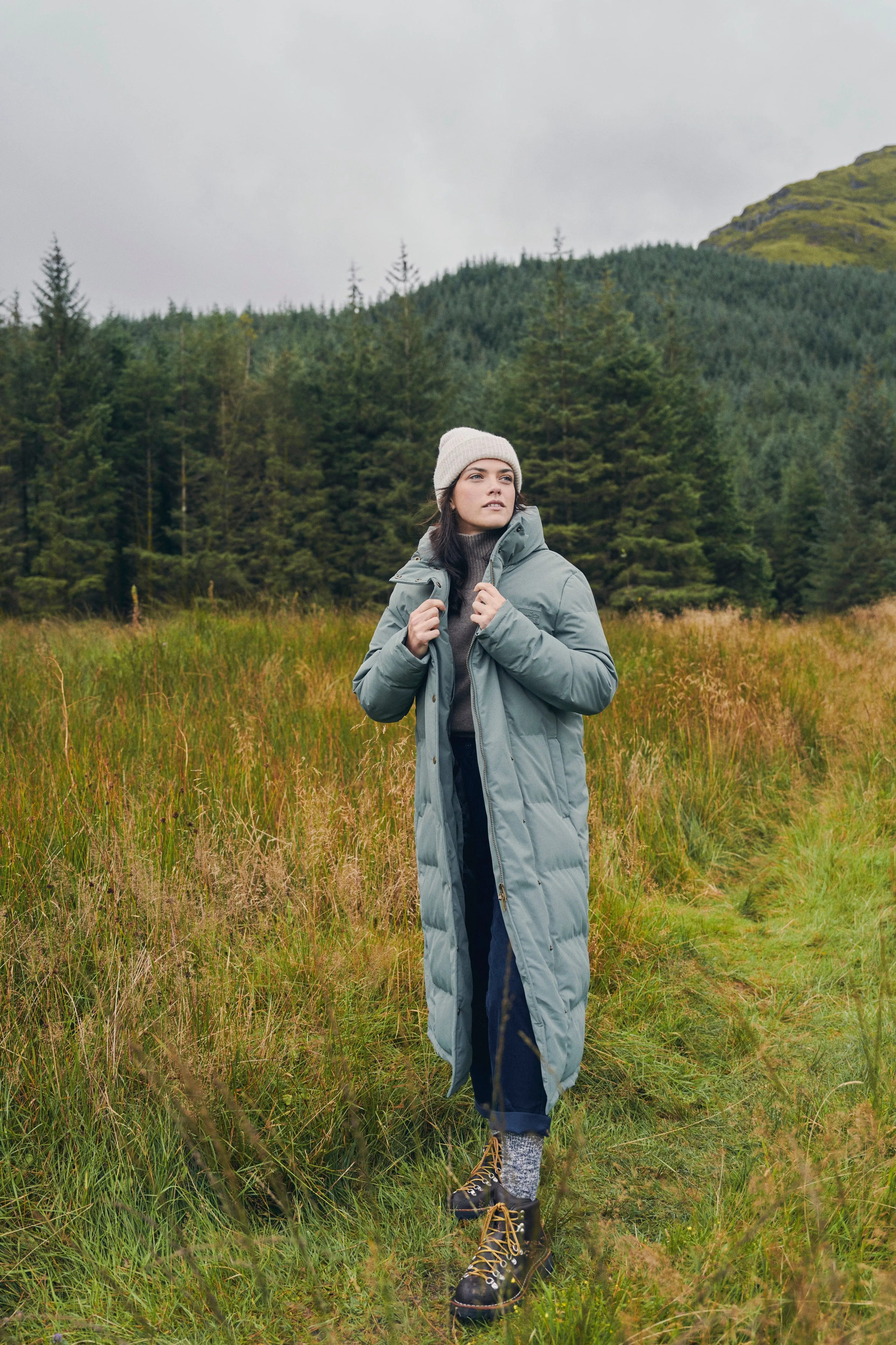 Sage Aurora Longline Padded Jacket