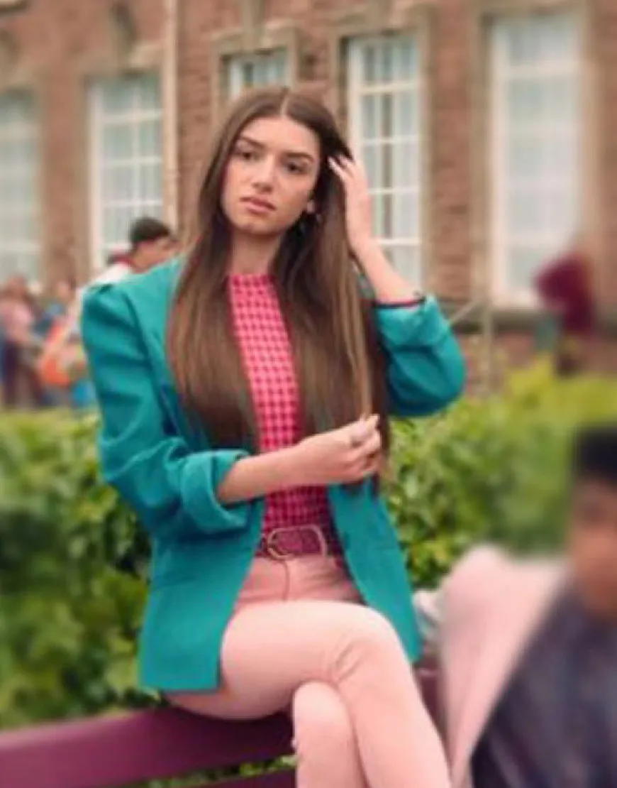 Sex Education Ruby Green Coat | Mimi Keene Cotton Blazer Coat | ujacket